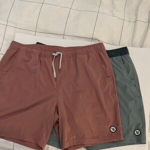 Men's Vuori pair hybrid Swim Shorts Dusty Mauve & Sage